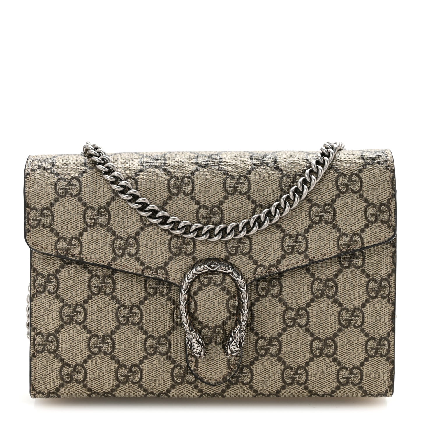 GG Supreme Monogram Mini Dionysus Chain Wallet Beige Taupe