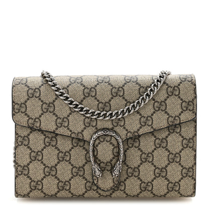 Gucci GG Supreme Monogram Mini Dionysus Chain Wallet Beige Taupe 1 of 13