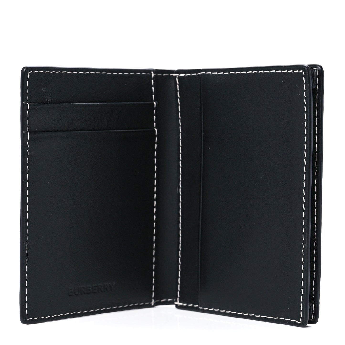 E-Canvas Check Folding Card Case Dark Birch Brown