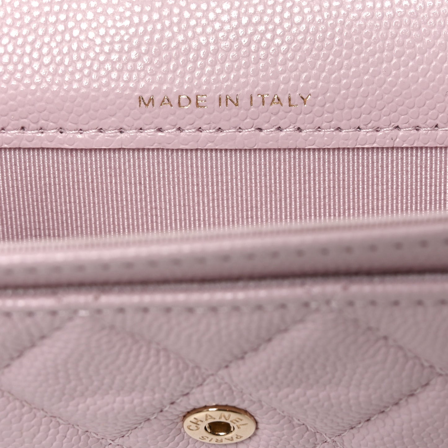 Caviar Quilted Flap Card Holder Wallet Light Pink