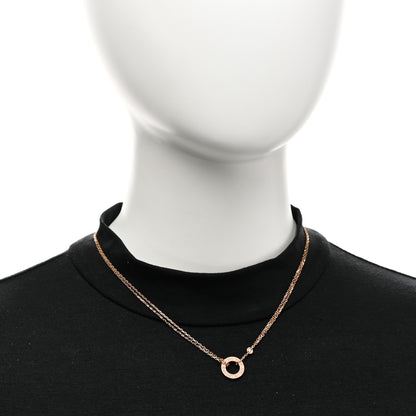 Cartier 18K Pink Gold 2 Diamond LOVE Necklace 2 of 4