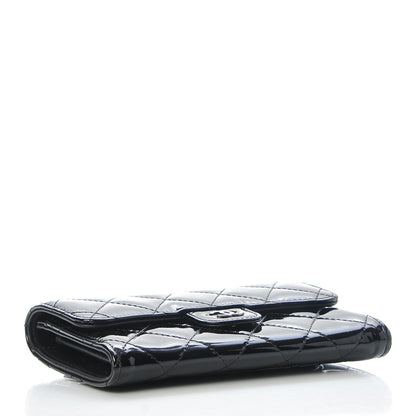 Chanel Patent Calfskin Quilted Small Flap Wallet Black 3 of 8