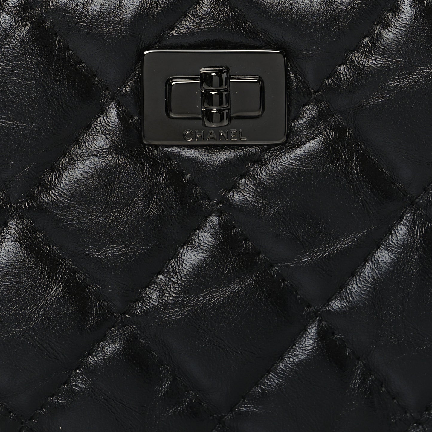 Aged Calfskin Quilted Small Reissue Cosmetic Case So Black