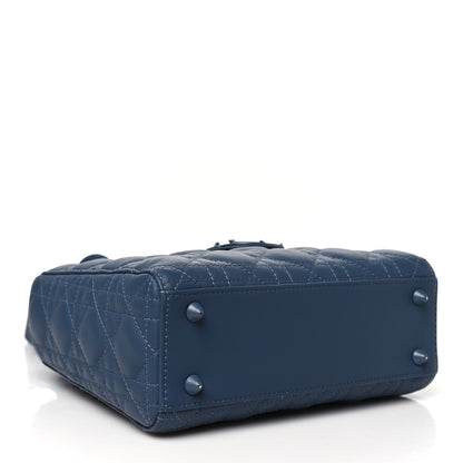 Christian Dior Ultra Matte Calfskin Cannage Small My ABCDior Lady Dior Dark Denim Blue 4 of 13
