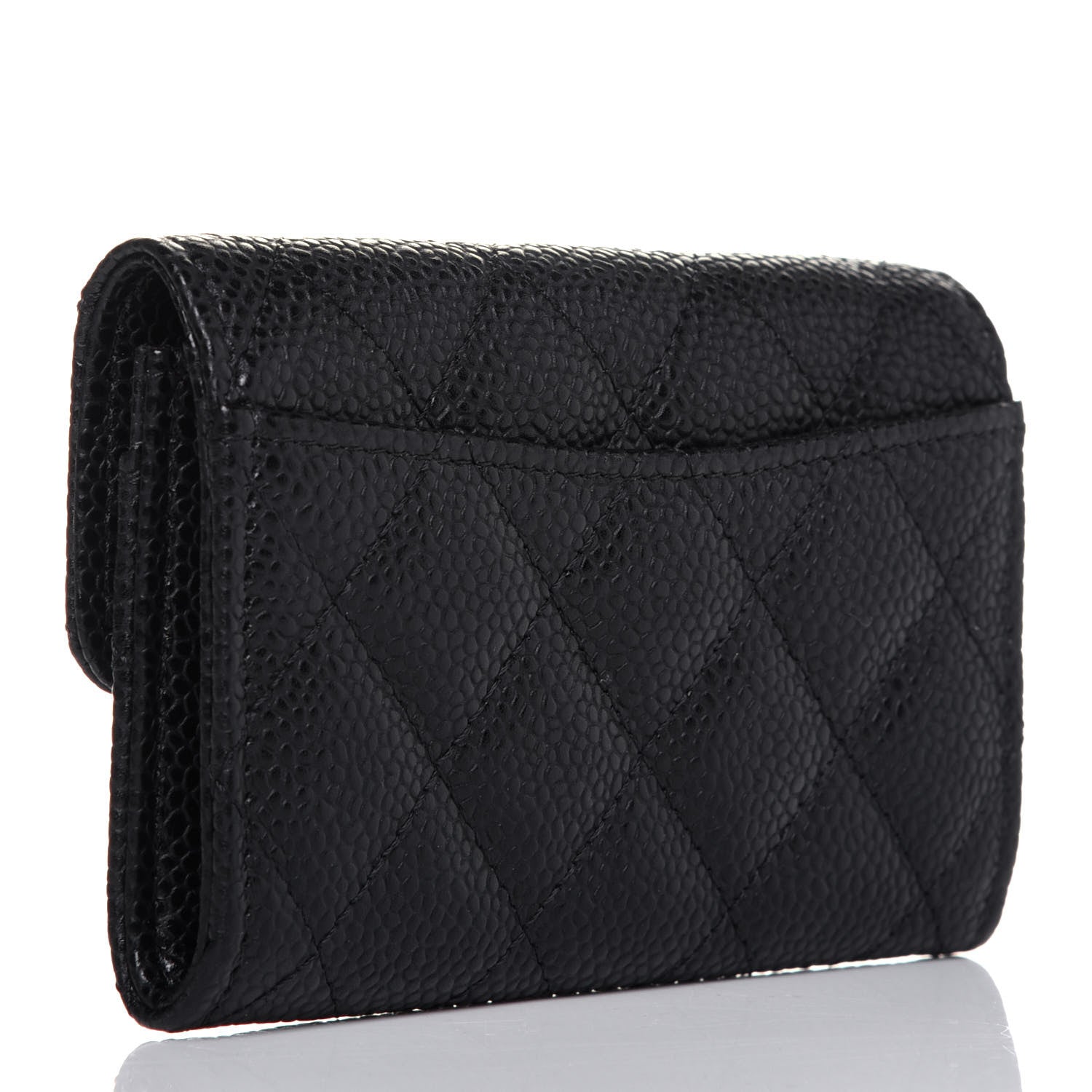 Chanel Caviar Quilted Flap Card Holder Wallet Black 3 of 12