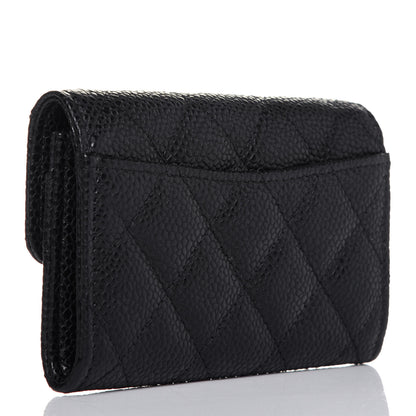 Chanel Caviar Quilted Flap Card Holder Wallet Black 3 of 12
