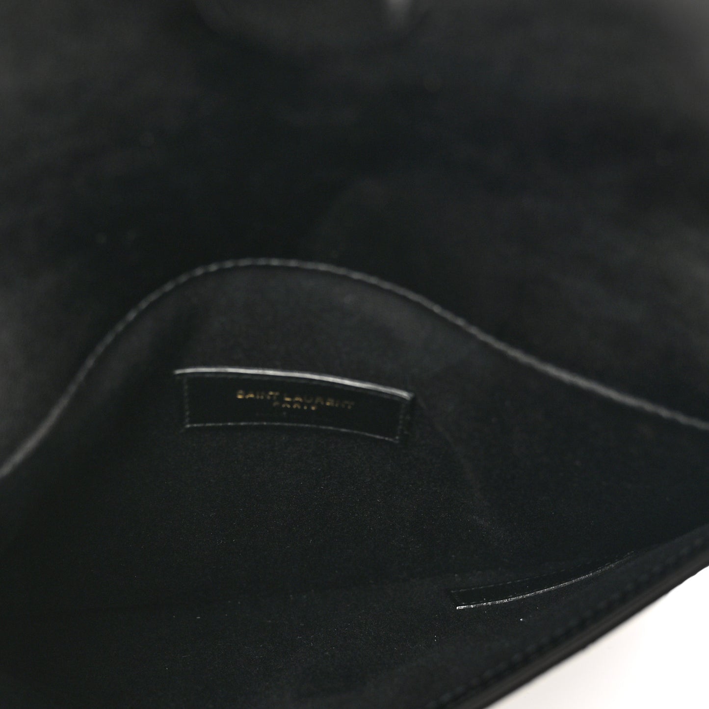 Smooth Shiny Calfskin Monogram Uptown Baby Pouch Black