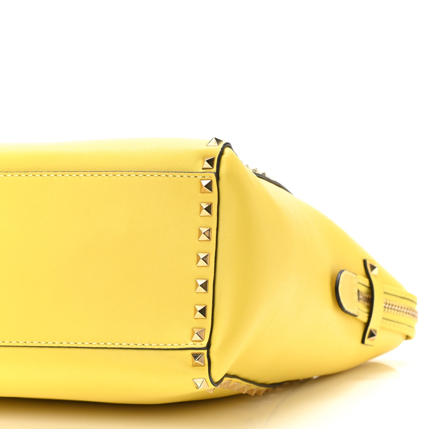 Vitello Rockstud Double Handle Tote Naples Yellow