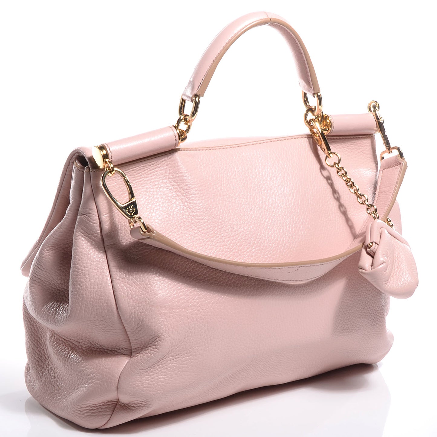 Grained Deerskin Medium Miss Sicily Satchel Pink