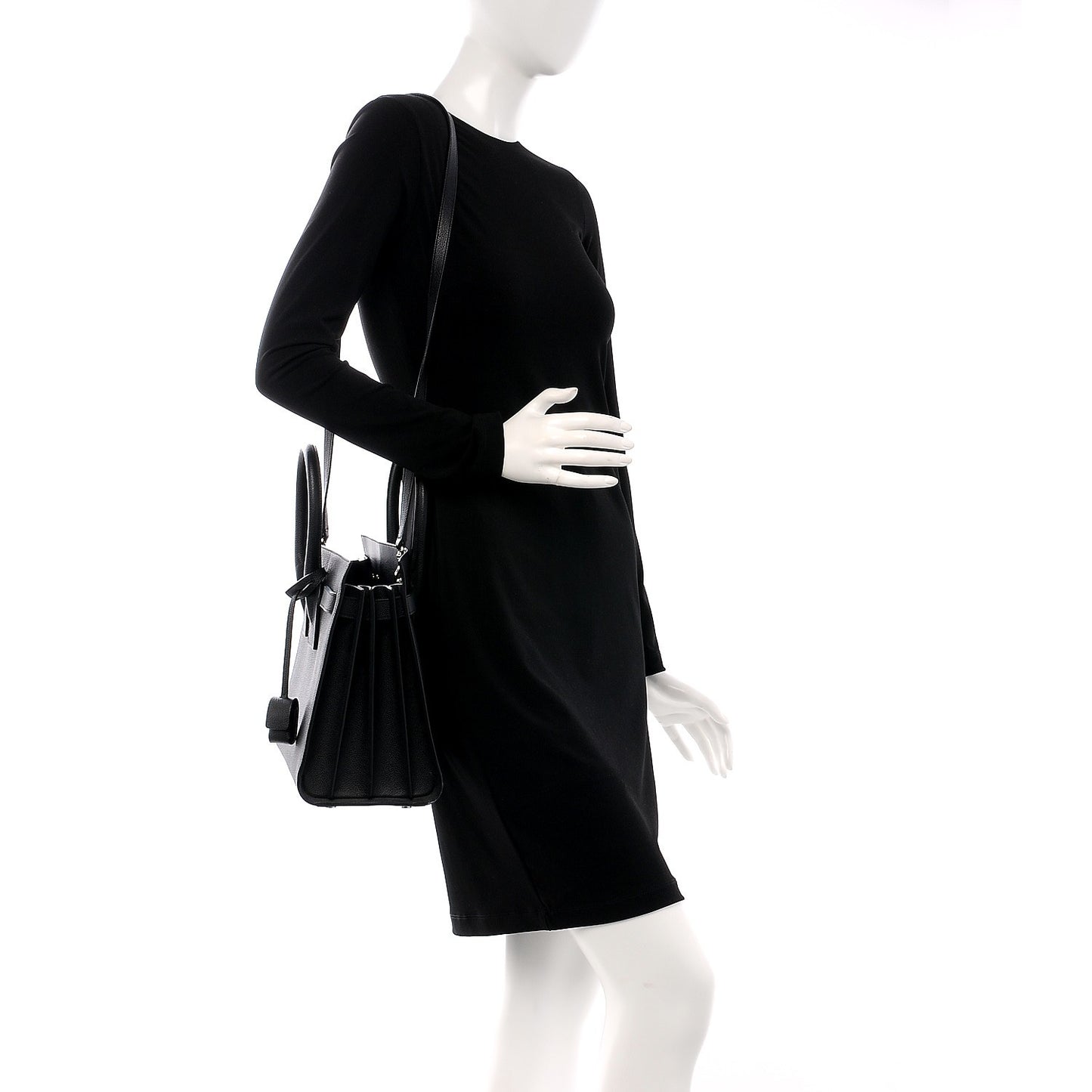 Grained Calfskin Small Sac De Jour Black