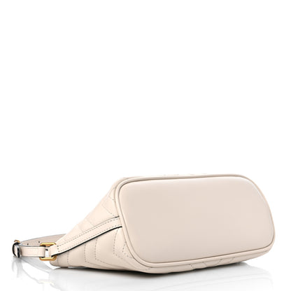 Gucci Calfskin Matelasse Chevron GG Marmont Sling Shoulder Bag Mystic White 4 of 10