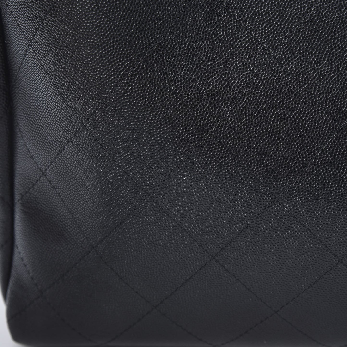 Caviar Stitched Large Shopping Tote Black