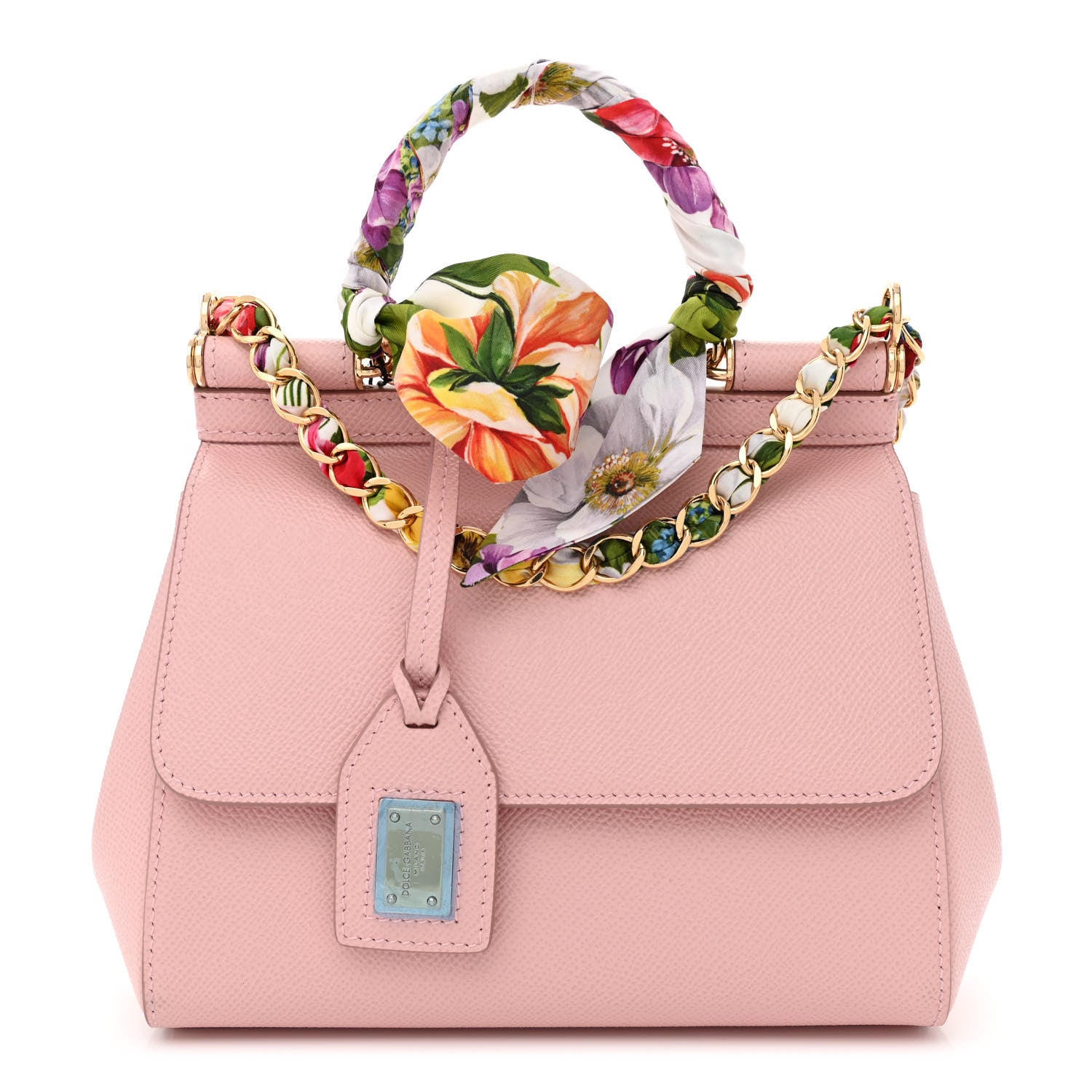 Dolce & Gabbana Dauphine Small Miss Sicily Satchel With Scarf Pink 1 of 9