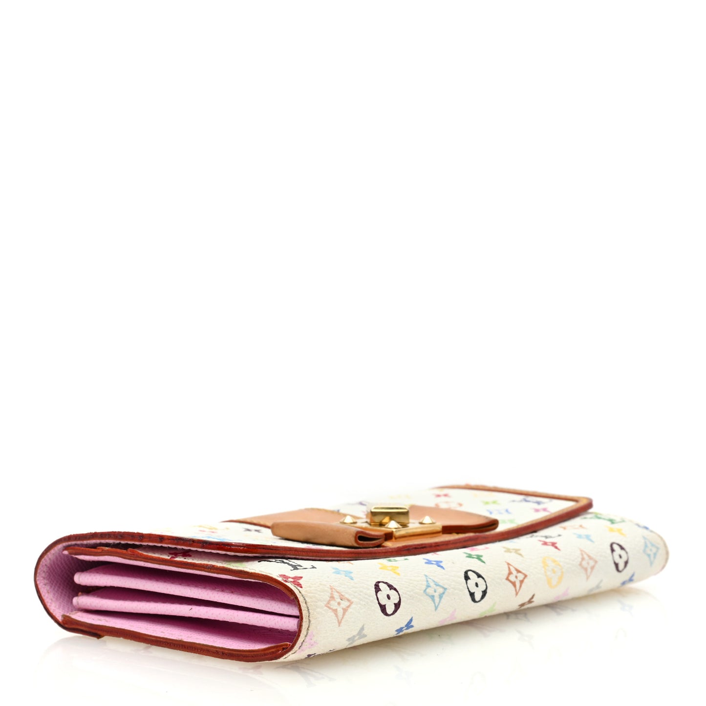 LOUIS VUITTON Monogram Multicolor Sarah Noeud Wallet White Litchi