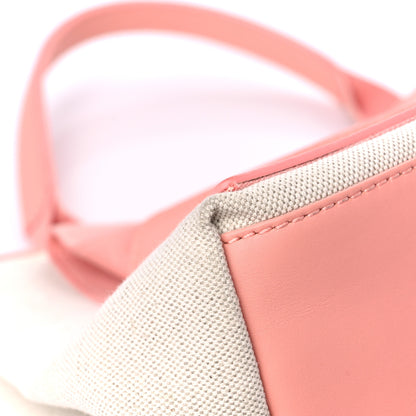 Balenciaga Cotton Canvas Satin Calfskin S Navy Cabas Natural Rose Ballerine 11 of 14