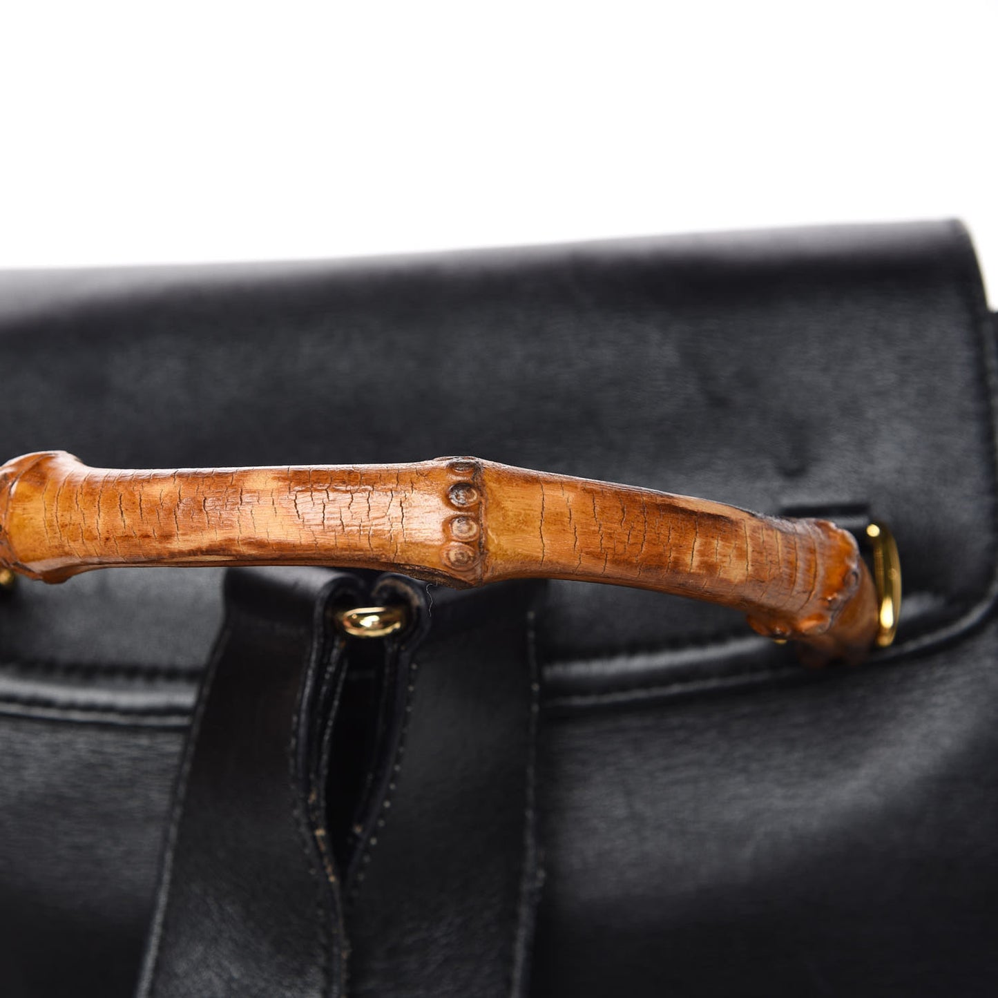 Calfskin Bamboo Backpack Black