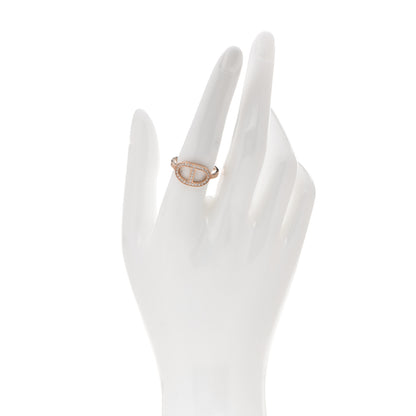 Hermes 18K Rose Gold Diamond Chaine d'Ancre Contour Ring 56 7.75 2 of 5