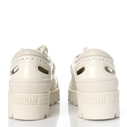 Christian Dior Brushed Calfskin Rubber Perforated Dioriron Derby Flat Shoes 37.5 Off White 5 of 10