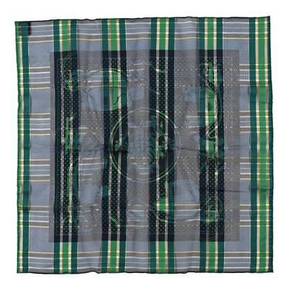 Hermes Silk Madras Ex Libris Bandana Scarf 55 Vert Bleu Multicolor 1 of 4
