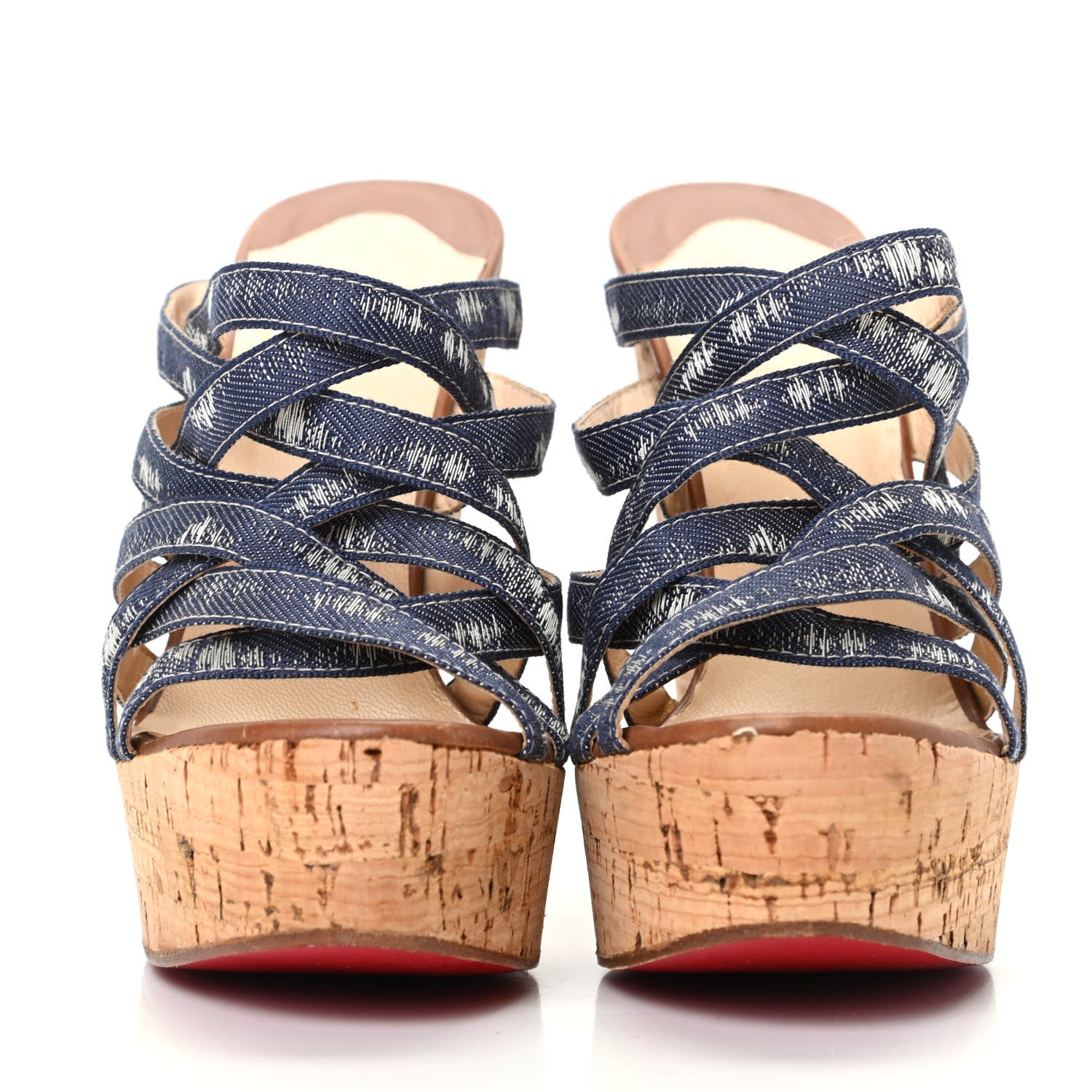 Christian Louboutin Ribbon Corniche 140 Sandals 38 Denim 2 of 10