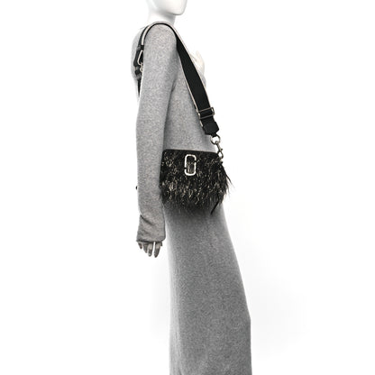 Marc Jacobs Faux Fur The Monster Snapshot Camera Bag Black Silver 2 of 10