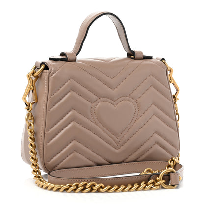 Gucci Calfskin Matelasse Mini GG Marmont Top Handle Shoulder Bag Porcelain Rose 3 of 12