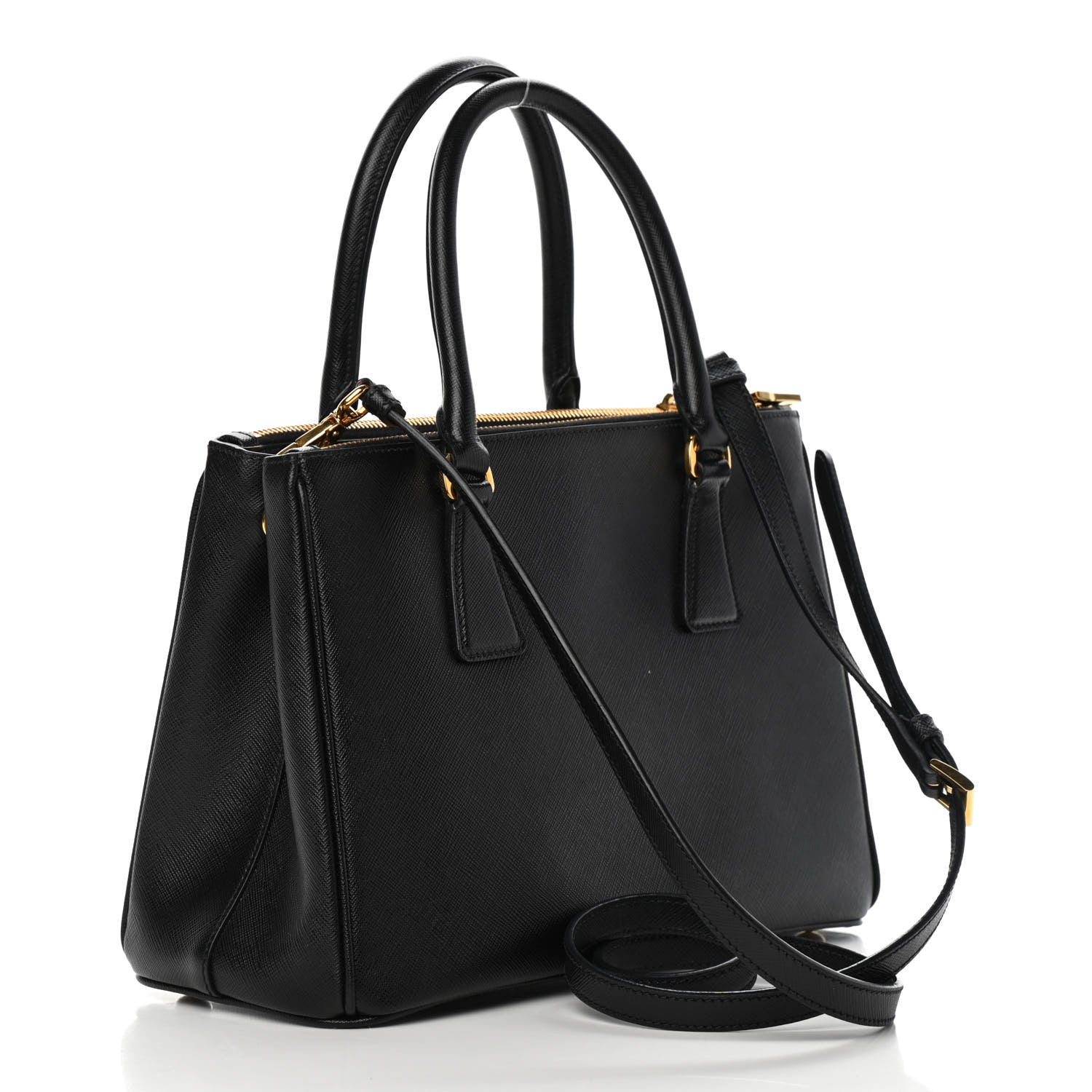 Prada Saffiano Small Galleria Double Zip Tote Black 2 of 9