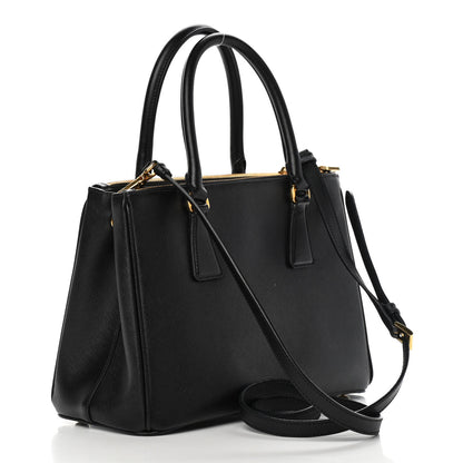 Prada Saffiano Small Galleria Double Zip Tote Black 2 of 9