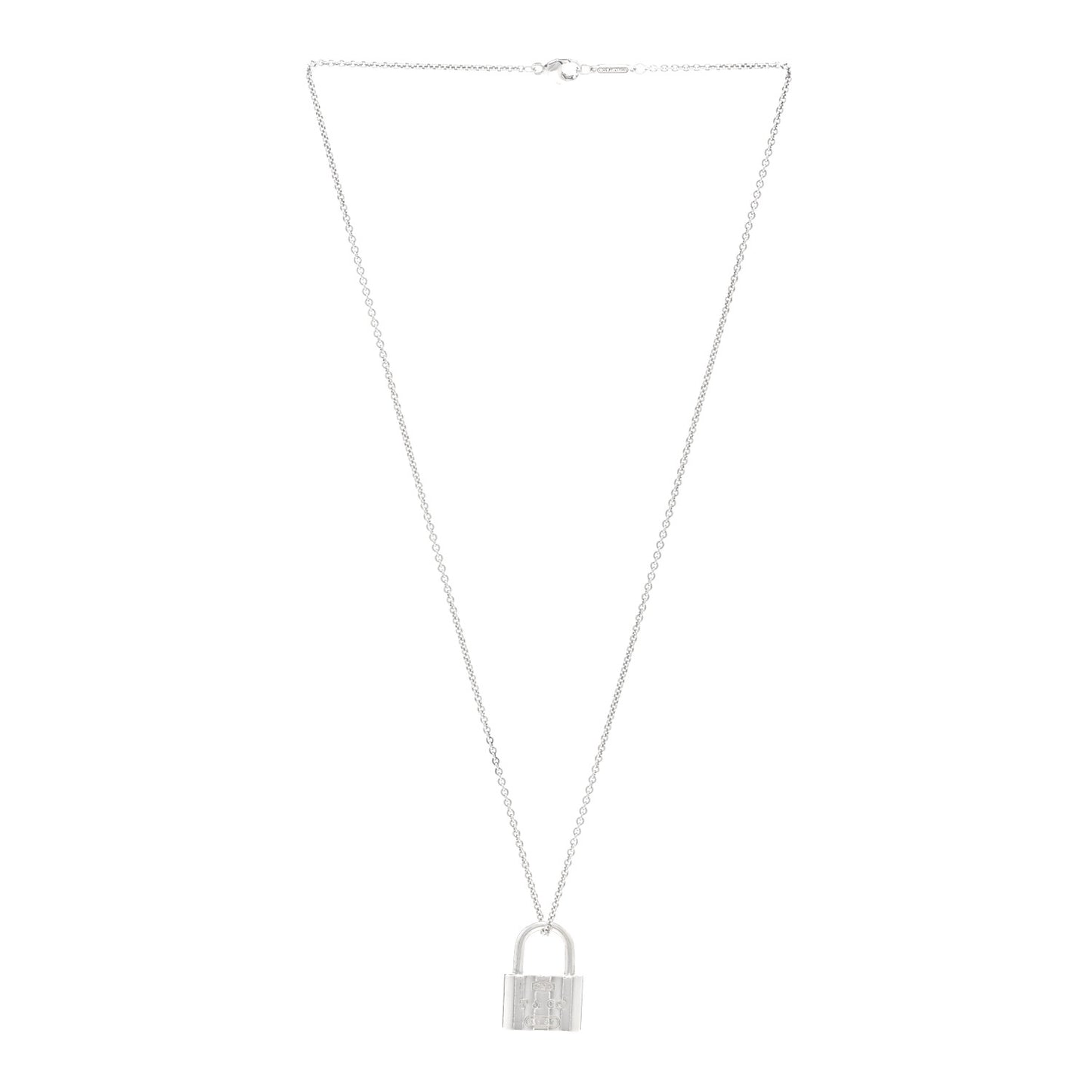 Sterling Silver 1837 Lock Charm Pendant Necklace
