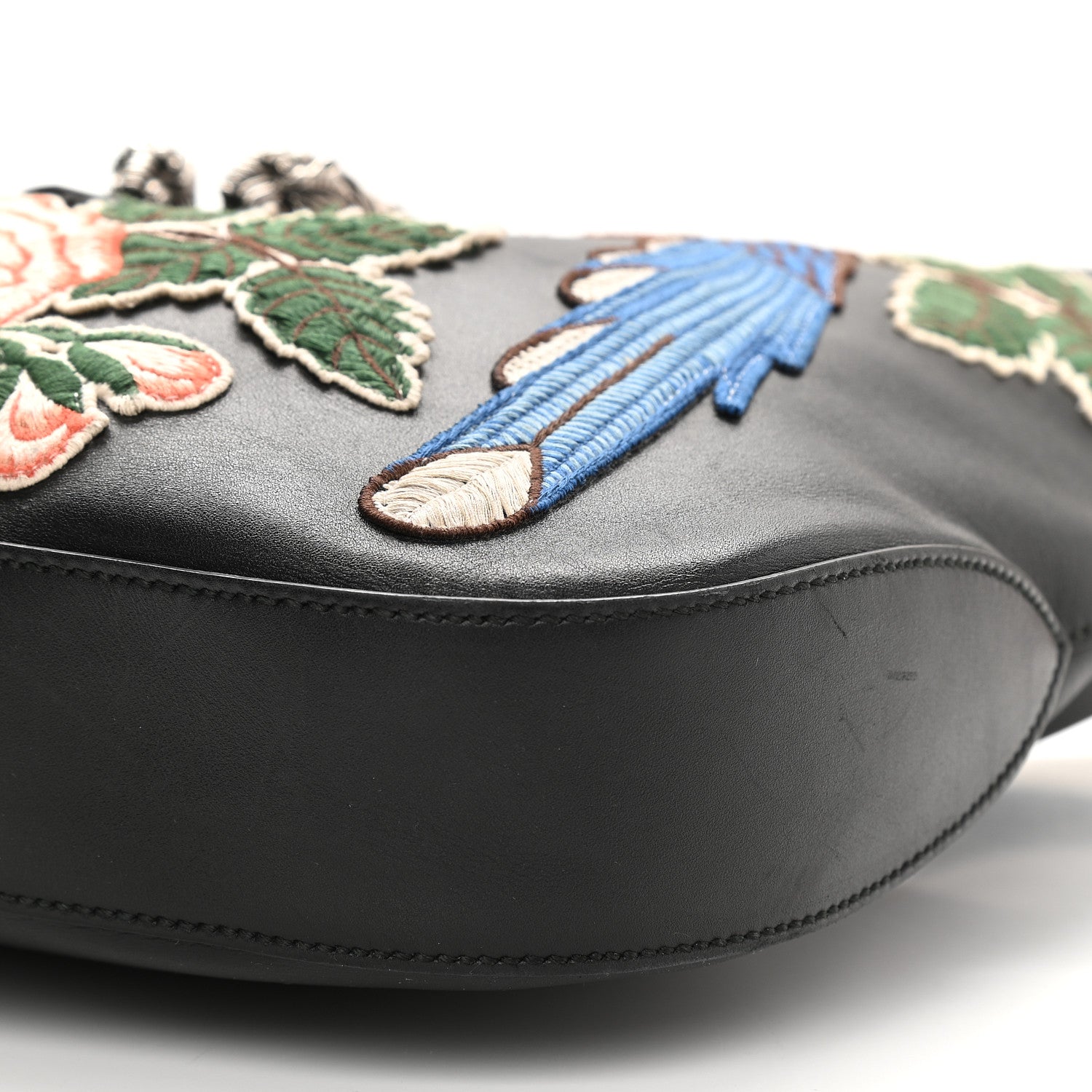 Gucci Calfskin Web Garden Collection Embroidered Medium Dionysus Hobo Black 9 of 14