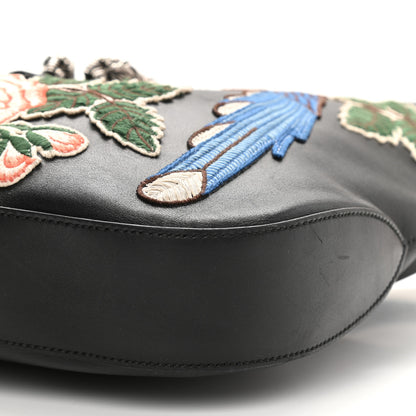Gucci Calfskin Web Garden Collection Embroidered Medium Dionysus Hobo Black 9 of 14