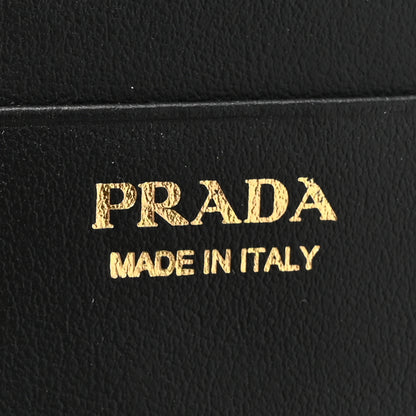 Prada Saffiano Metal Coin Case Card Holder Black 6 of 8