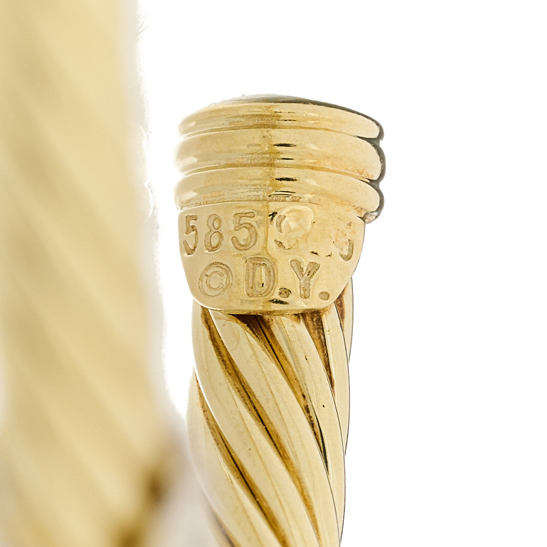14K Yellow Gold Diamond 5mm Double X Station Cable Bracelet