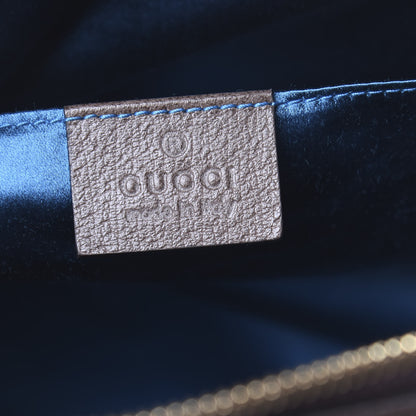 Gucci GG Supreme Monogram Textured Dollar Calfskin Web Small Ophidia Dome Shoulder Bag Beige Ebony New Acero 6 of 10