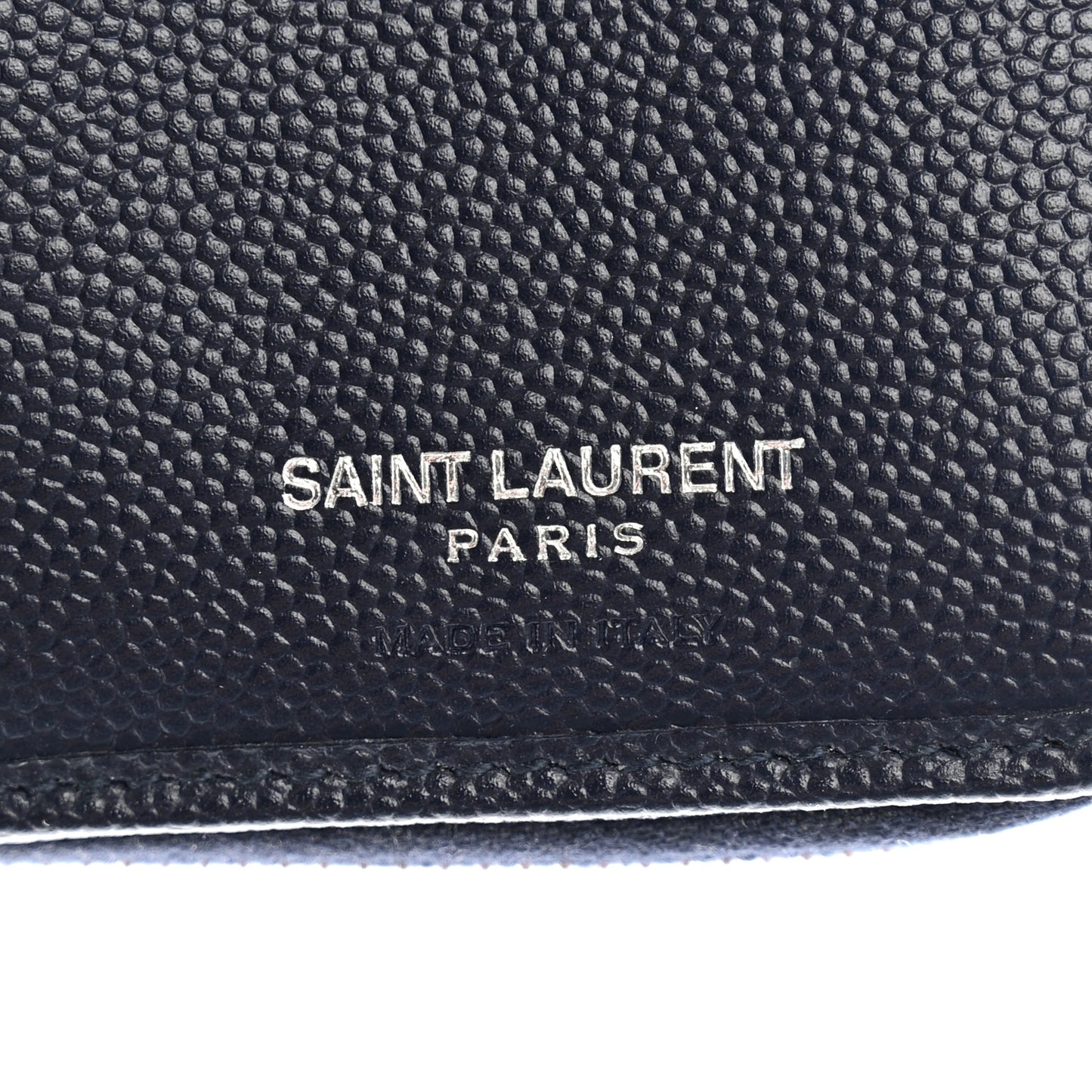 Grain De Poudre Matelasse Chevron Monogram Compact Zip Around Wallet Deep Marine