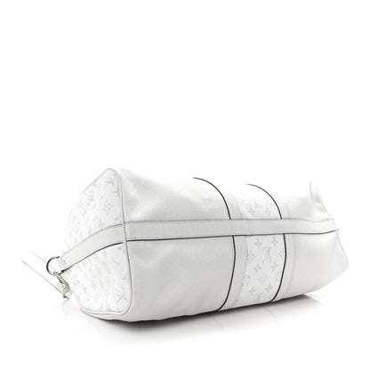 Louis Vuitton Taiga Monogram Eclipse Keepall Bandouliere 50 Optic White 3 of 9