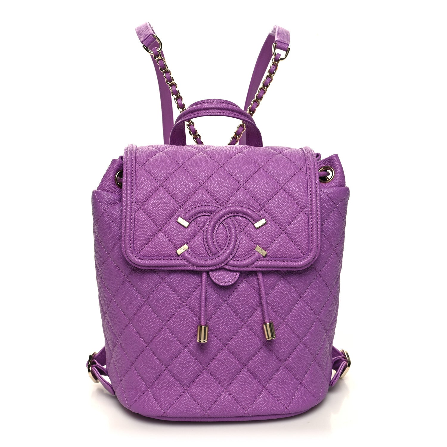 Chanel Caviar Quilted Small Filigree Backpack Purple 1 of 10