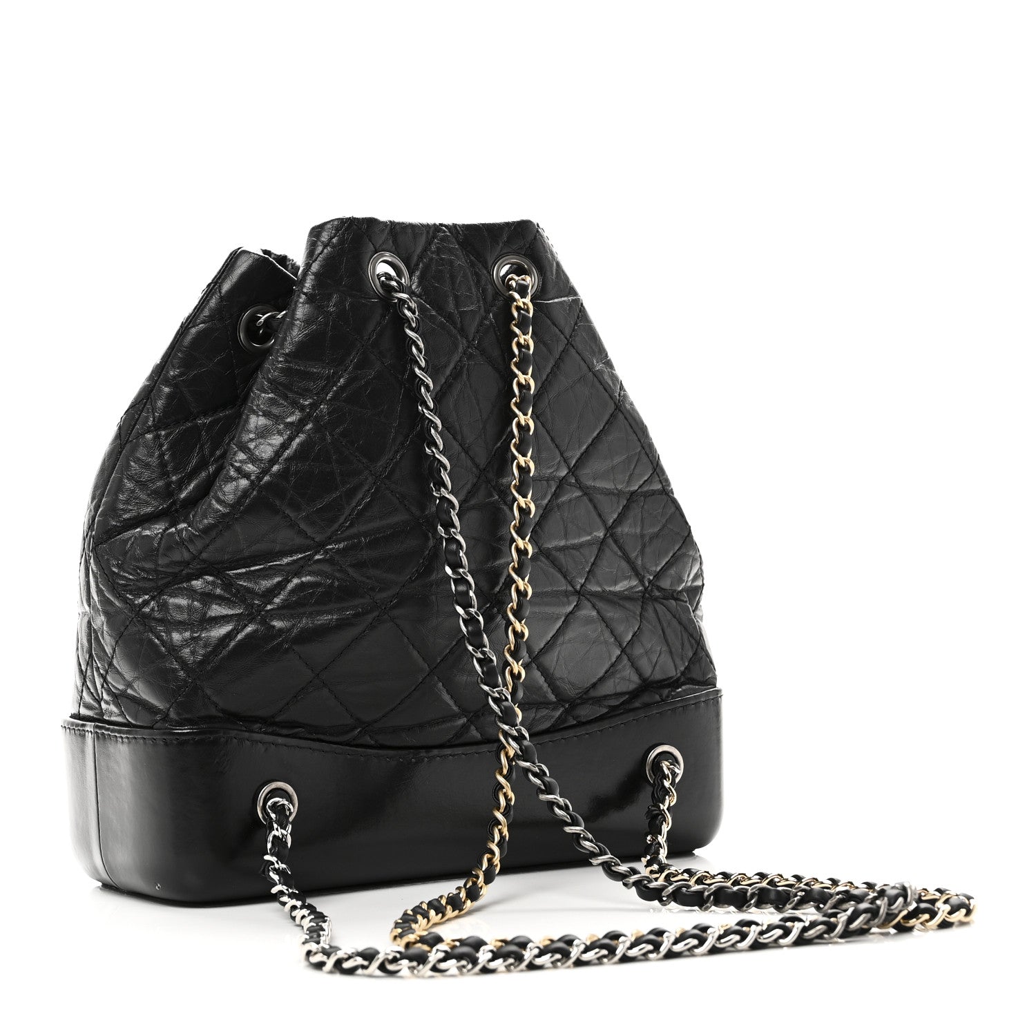 Chanel Aged Calfskin Quilted Small Gabrielle Backpack Black 3 of 10