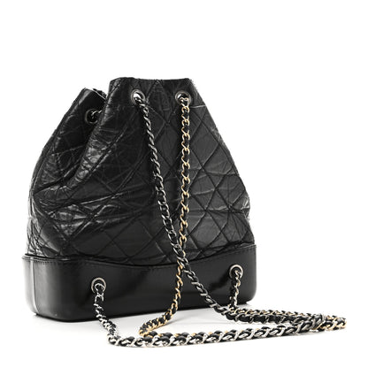 Chanel Aged Calfskin Quilted Small Gabrielle Backpack Black 3 of 10