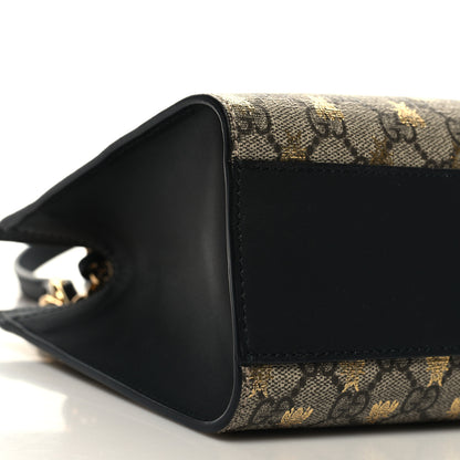 Gucci GG Supreme Monogram Bees Small Padlock Tote Beige Oro Black 9 of 10