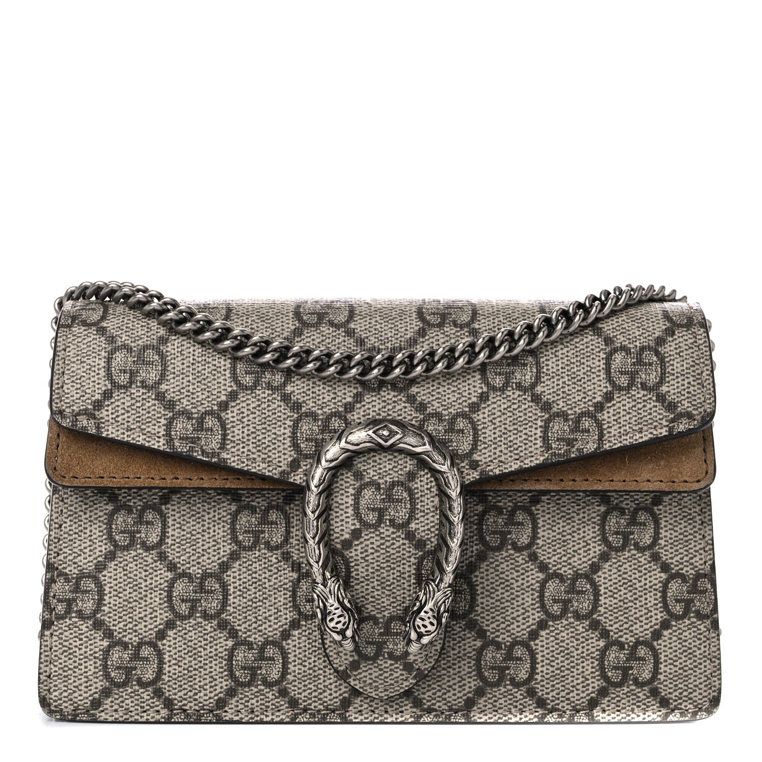 Gucci GG Supreme Monogram Super Mini Dionysus Shoulder Bag Taupe 1 of 11