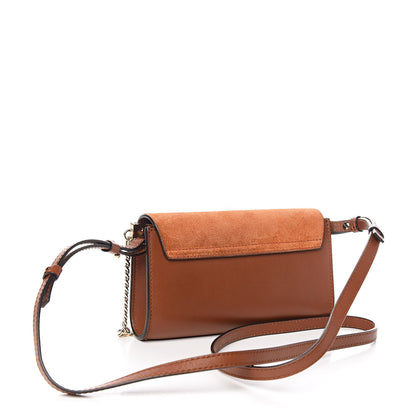 Chloe Suede Calfskin Mini Faye Shoulder Bag Tobacco 3 of 12