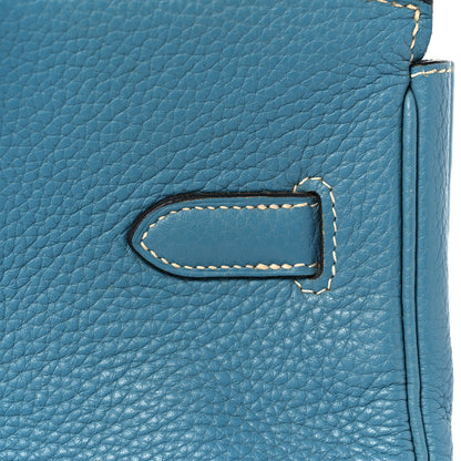 Hermes Taurillon Clemence Birkin 35 Blue Jean 11 of 47