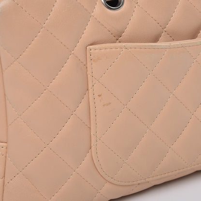 Chanel Calfskin Quilted Large Cambon Bowler Beige Black 8 of 11