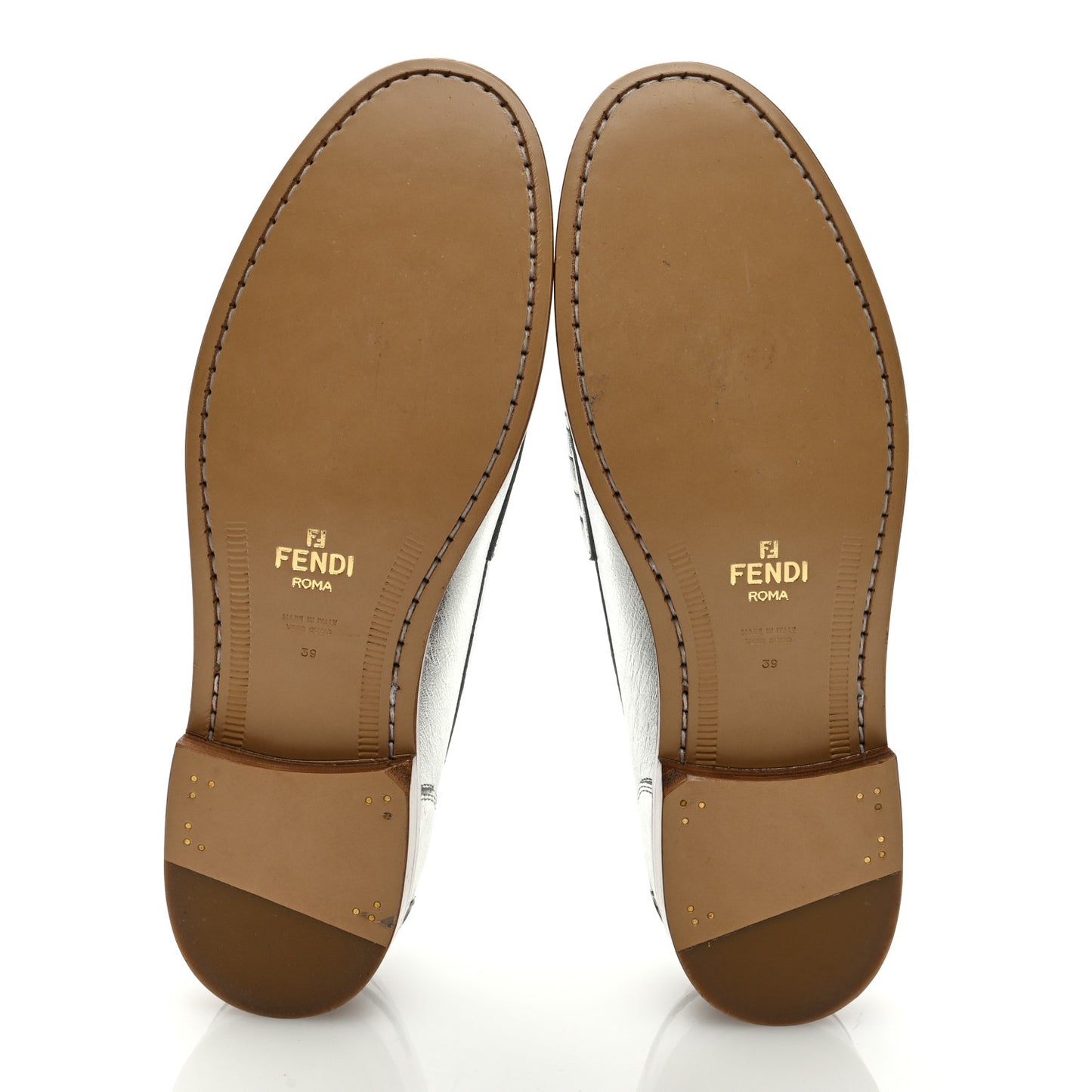 Metallic Vitello Womens O'Lock Loafers 39 Argento