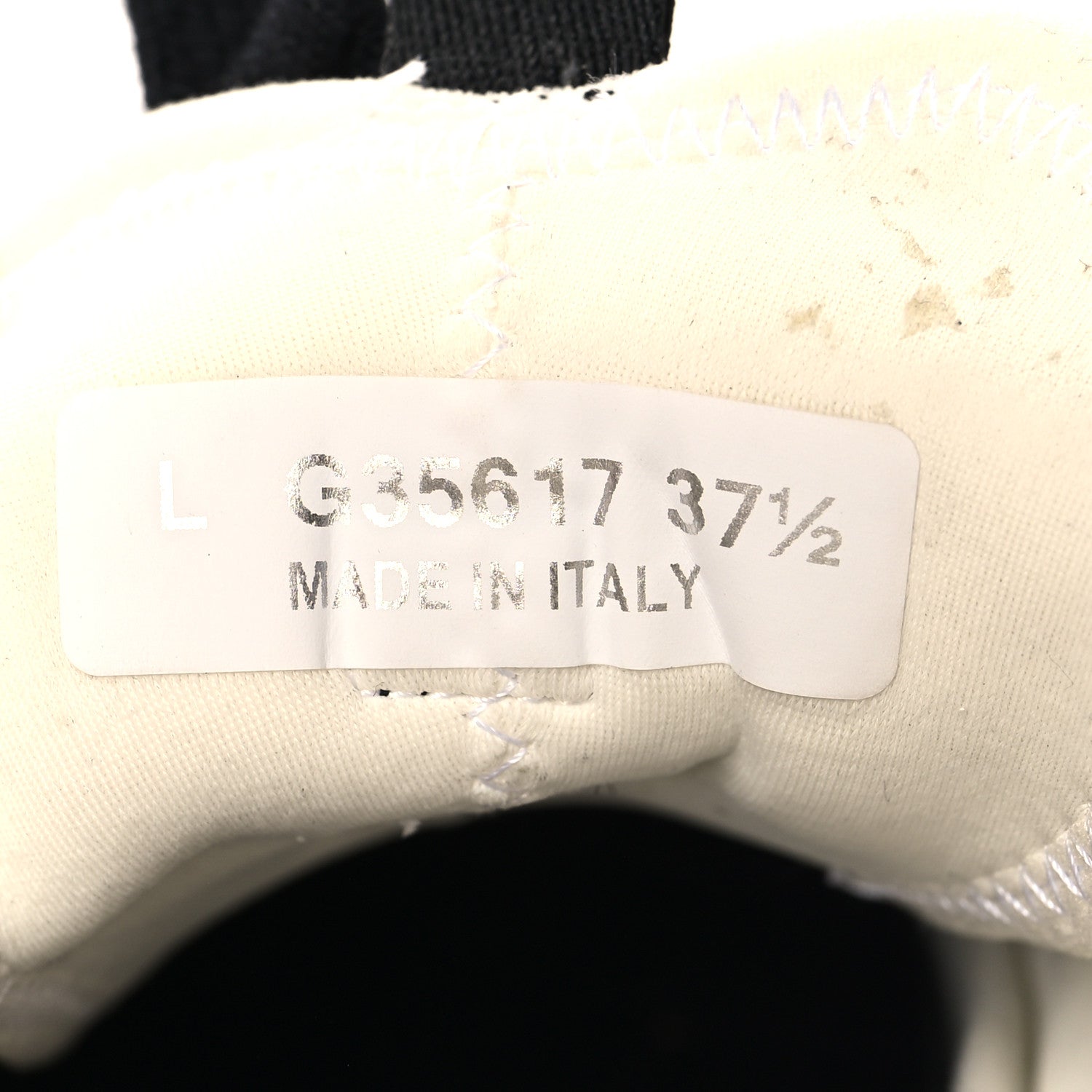 Chanel Velvet Calfskin Mixed Fibers CC Sneakers 37.5 Ivory Black 7 of 12