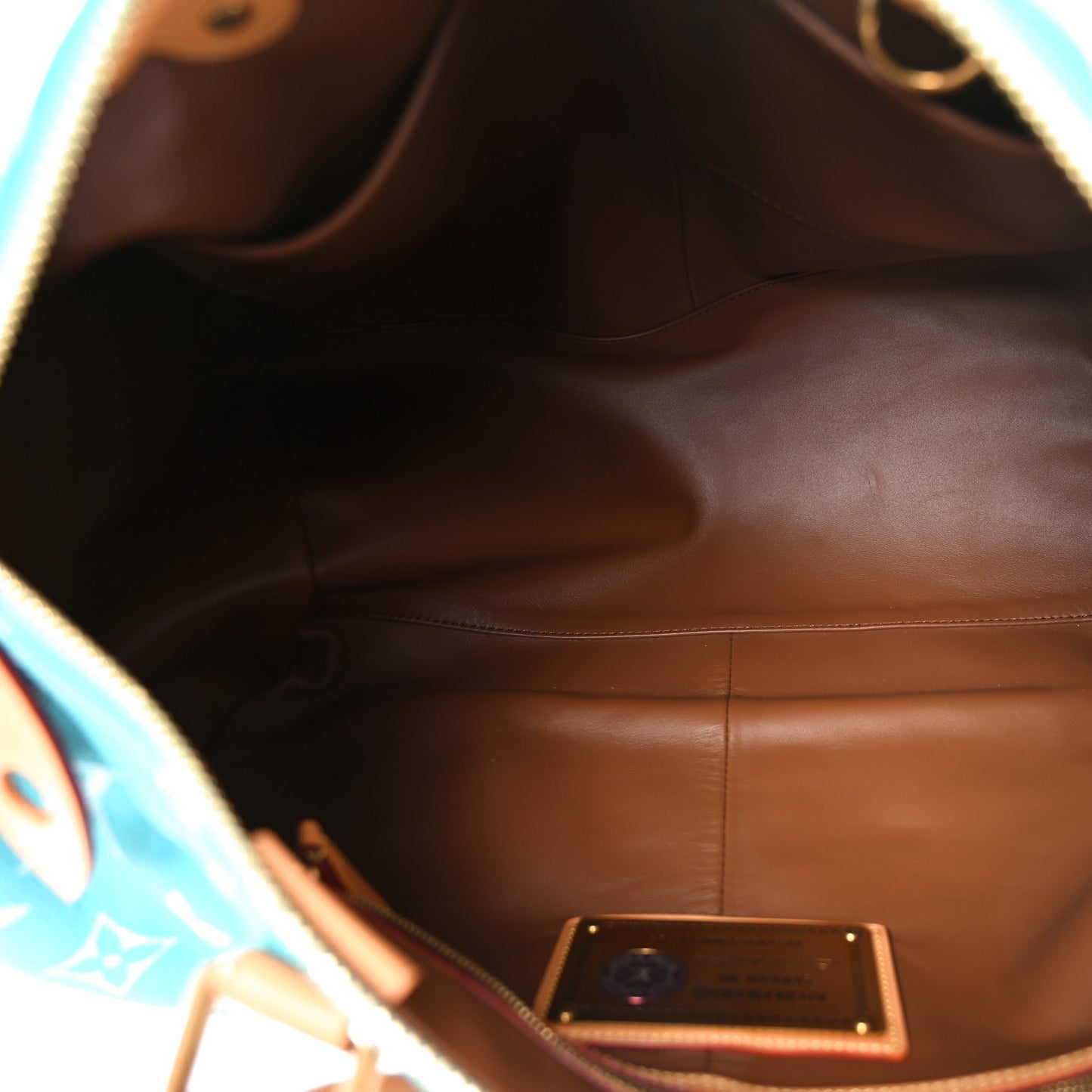 Calfskin Monogram Speedy P9 Bandouliere 40 Turquoise