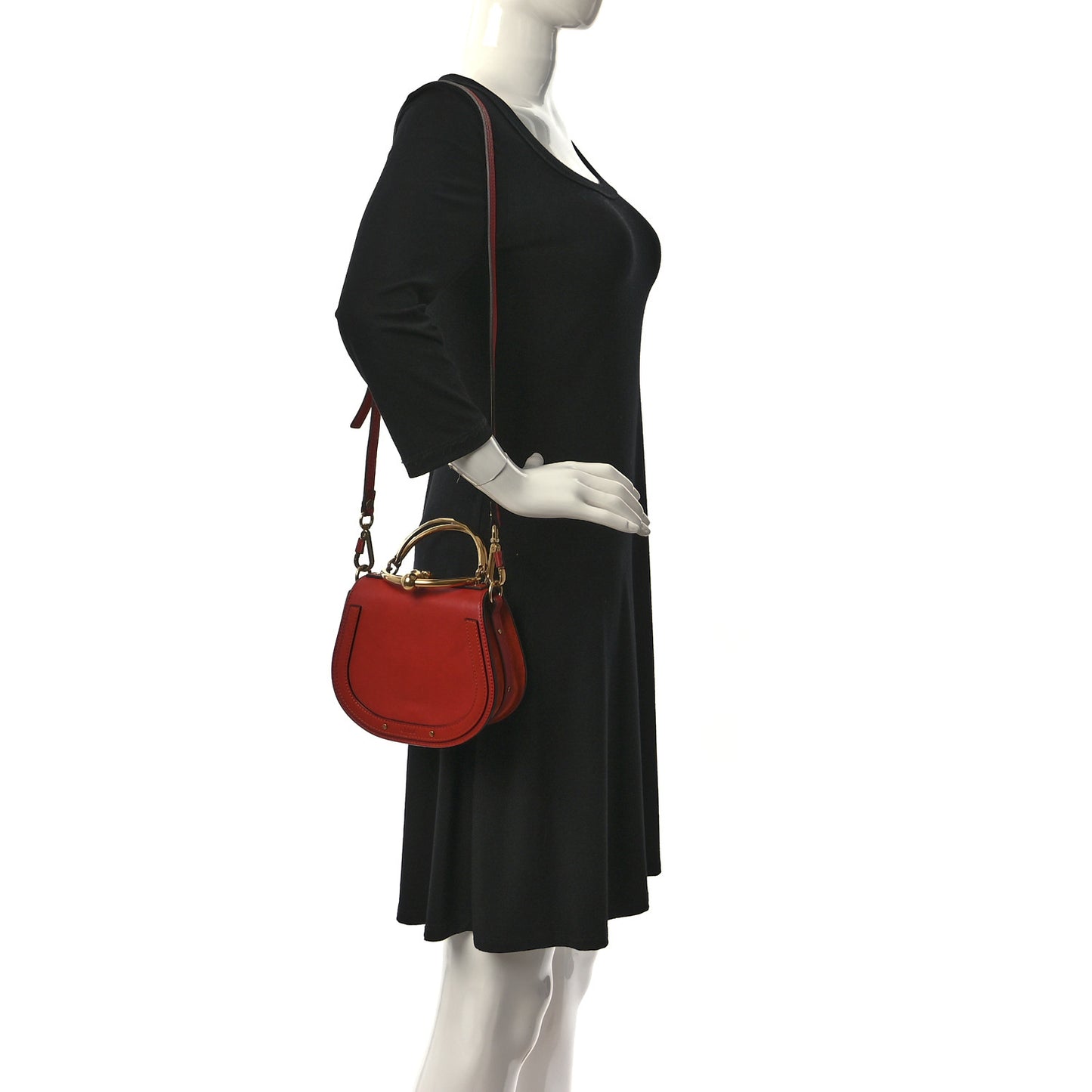 Calfskin Small Nile Bracelet Bag Earthy Red
