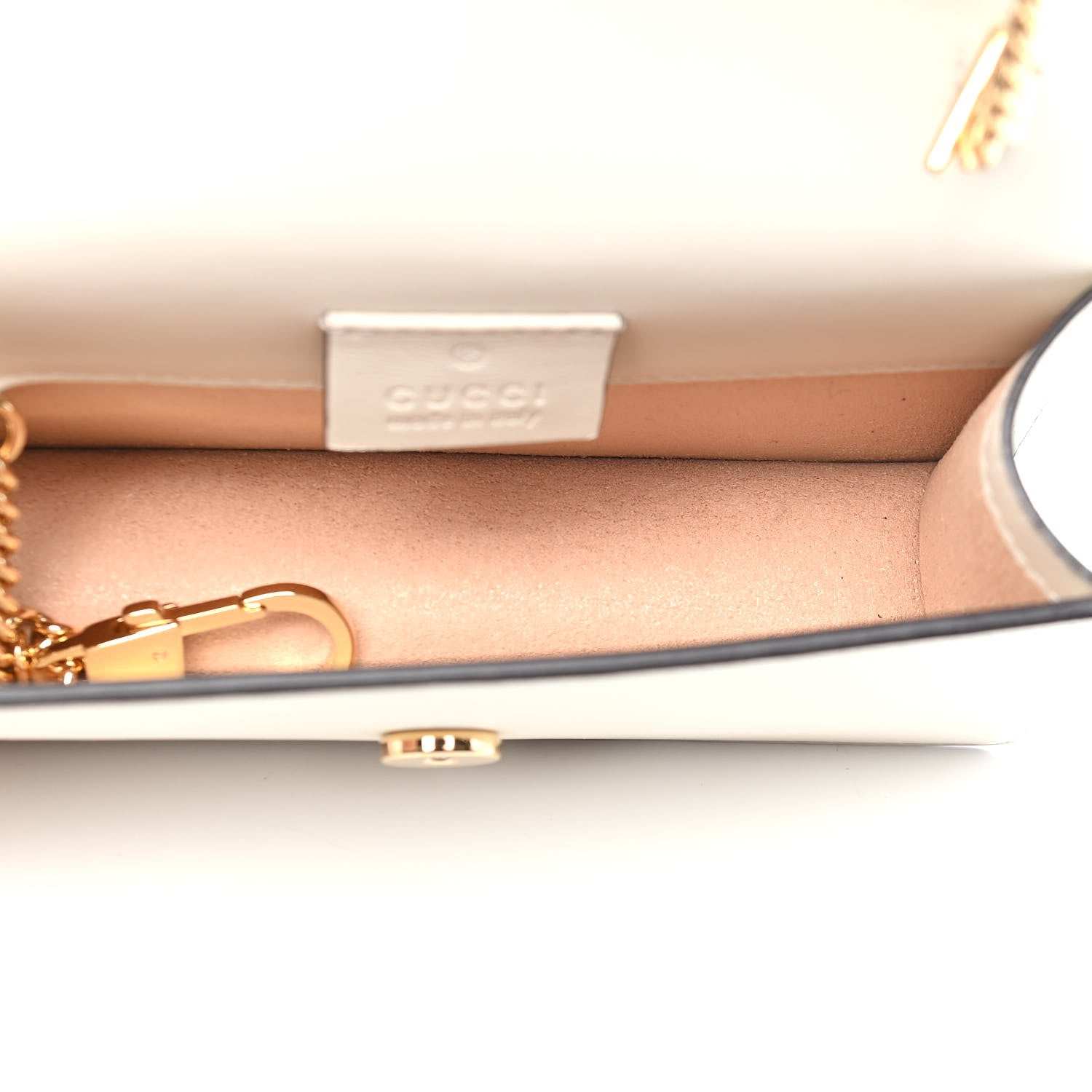 Gucci Calfskin Super Mini Sylvie Chain Shoulder Bag White 5 of 9
