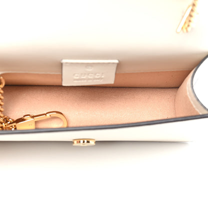 Gucci Calfskin Super Mini Sylvie Chain Shoulder Bag White 5 of 9
